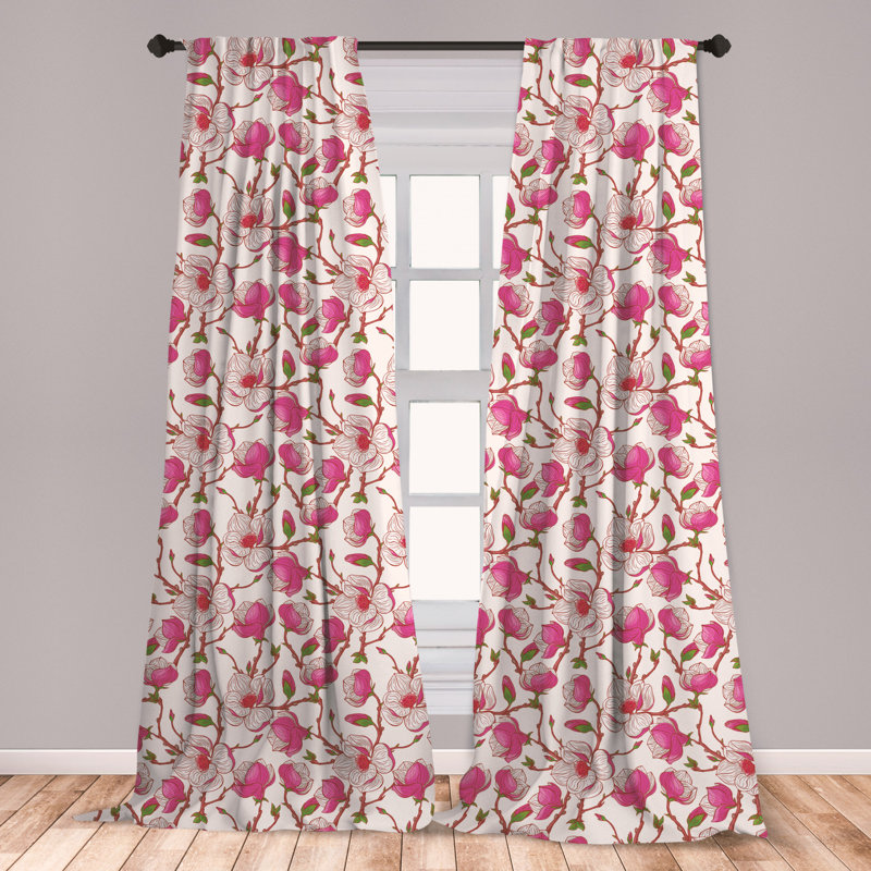 East Urban Home Ambesonne Flower Curtains, Romantic Spring Branches